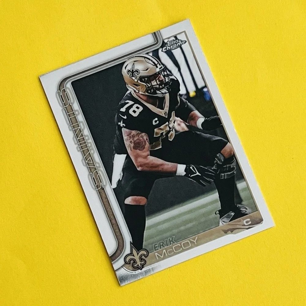 2025 Topps Chrome NFL‎ Football Erik McCoy #223 New Orleans Saints Base Card